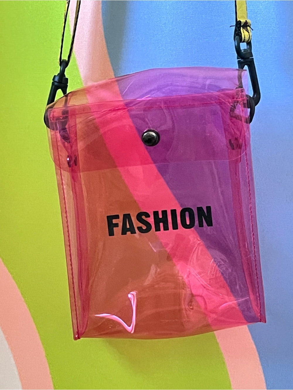 Pink Transparent Crossbody Bag